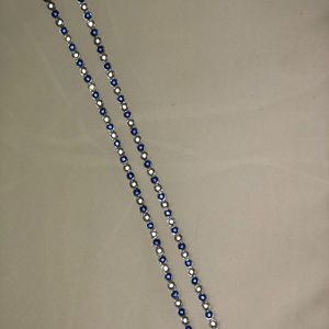 Blue and white stone chain.